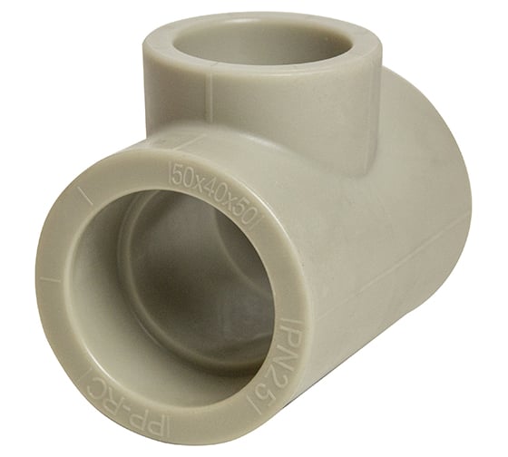 Изображение товара Переходной тройник VRT 50х40х50 EVER plast, серый, Россия 538404