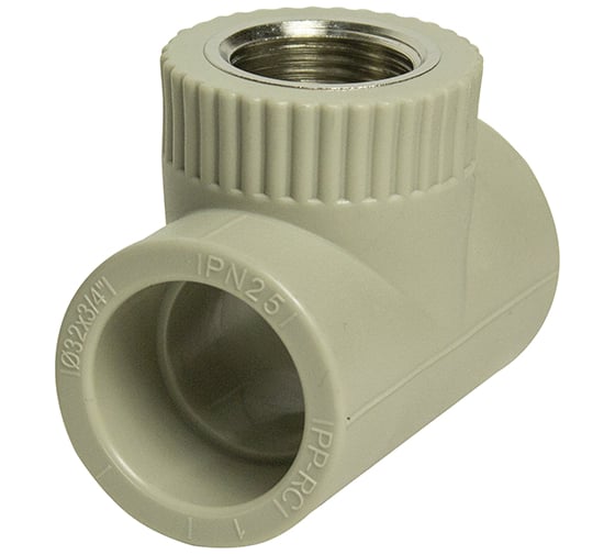 Изображение товара Комбинированный тройник VRT внутренняя, 32х3/4х32 EVER plast, серый, Россия 538387