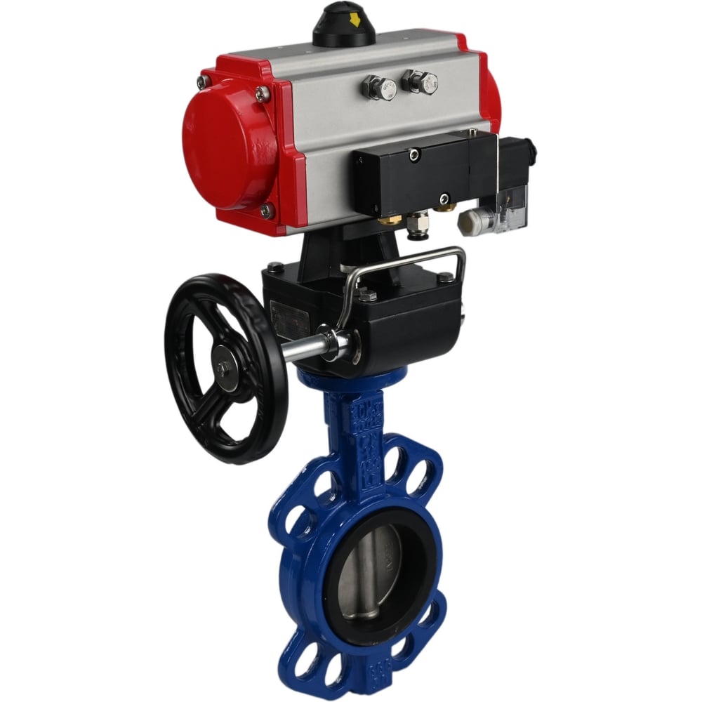 Изображение товара Затвор DN.ru GGG50-GGG40-EPDM Ду80 Ру16 с пневмоприводом