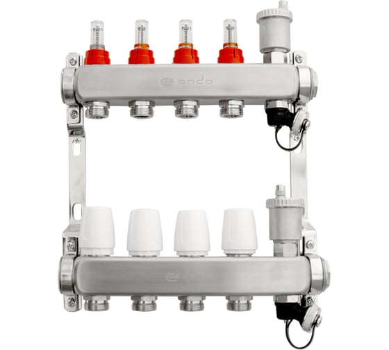 Изображение товара Коллекторная группа ONDO нержавеющая сталь, 4 выхода, в сборе OKGSET04A