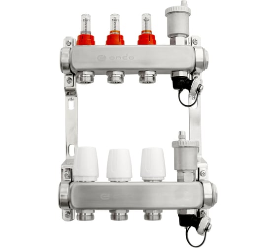 Изображение товара Коллекторная группа ONDO нержавеющая сталь, 3 выхода, в сборе OKGSET03A