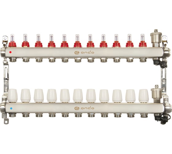 Изображение товара Коллекторная группа ONDO нержавеющая сталь, 11 выходов, в сборе OKGSET11A