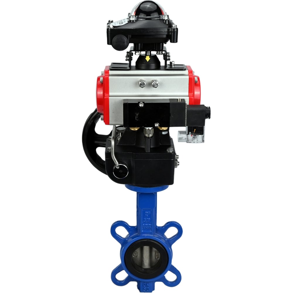 Изображение товара Затвор DN.ru GGG50-316L-EPDM Ду40 Ру16 с пневмоприводом, дисковый, чугун