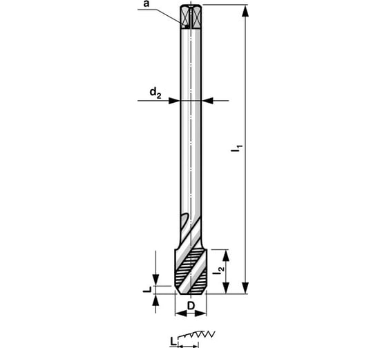 Изображение товара Метчик Bucovice Tools машинный М 8 Шаг 1.25 мм HSSE DIN371 193080