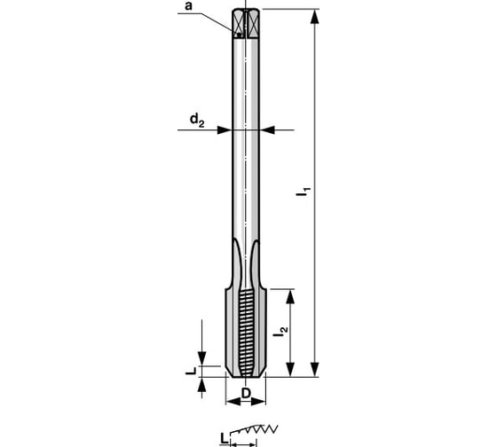 Изображение товара Метчик Bucovice Tools машинный М 7 Шаг 1.0 мм HSS DIN376 104070