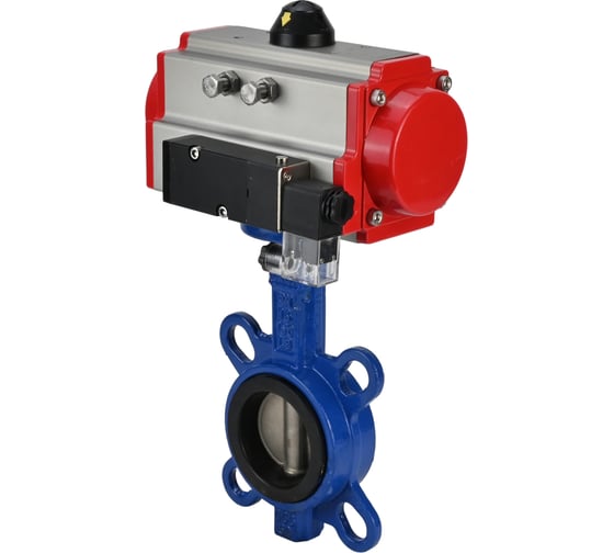 Изображение товара Затвор DN.ru GGG50-316L-EPDM Ду125 Ру16 с пневмоприводом, пневмораспределителем D050-09868