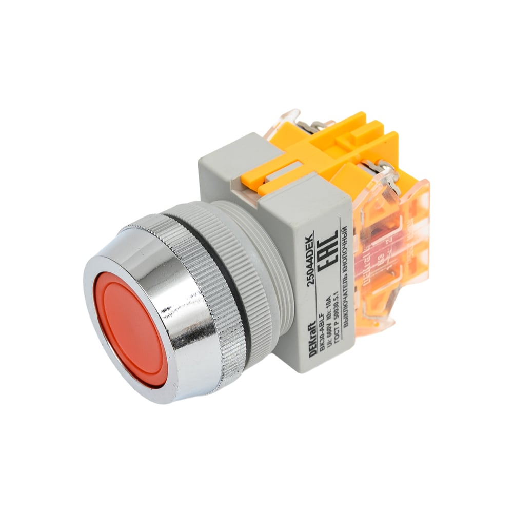 Изображение товара Кнопочный выключатель Dekraft ВК30-ABLF-RED 25044DEK