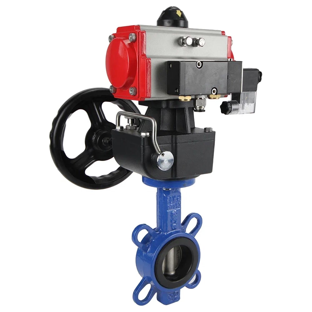 Изображение товара Затвор DN.ru GGG50-316L-EPDM Ду125 Ру16 с пневмоприводом