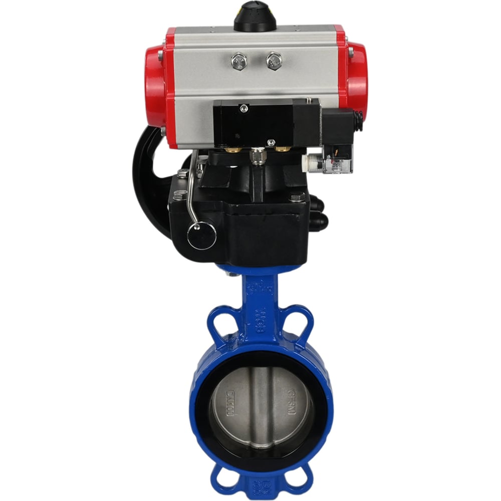 Изображение товара Затвор DN.ru WCB-316L-VITON Ду250 Ру16 с пневмоприводом и дисковым механизмом