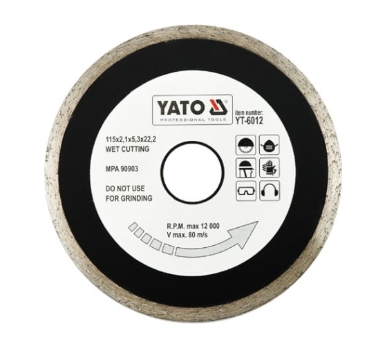 Изображение товара Диск отрезной алмазный 115х22.2 мм YATO YT-6012