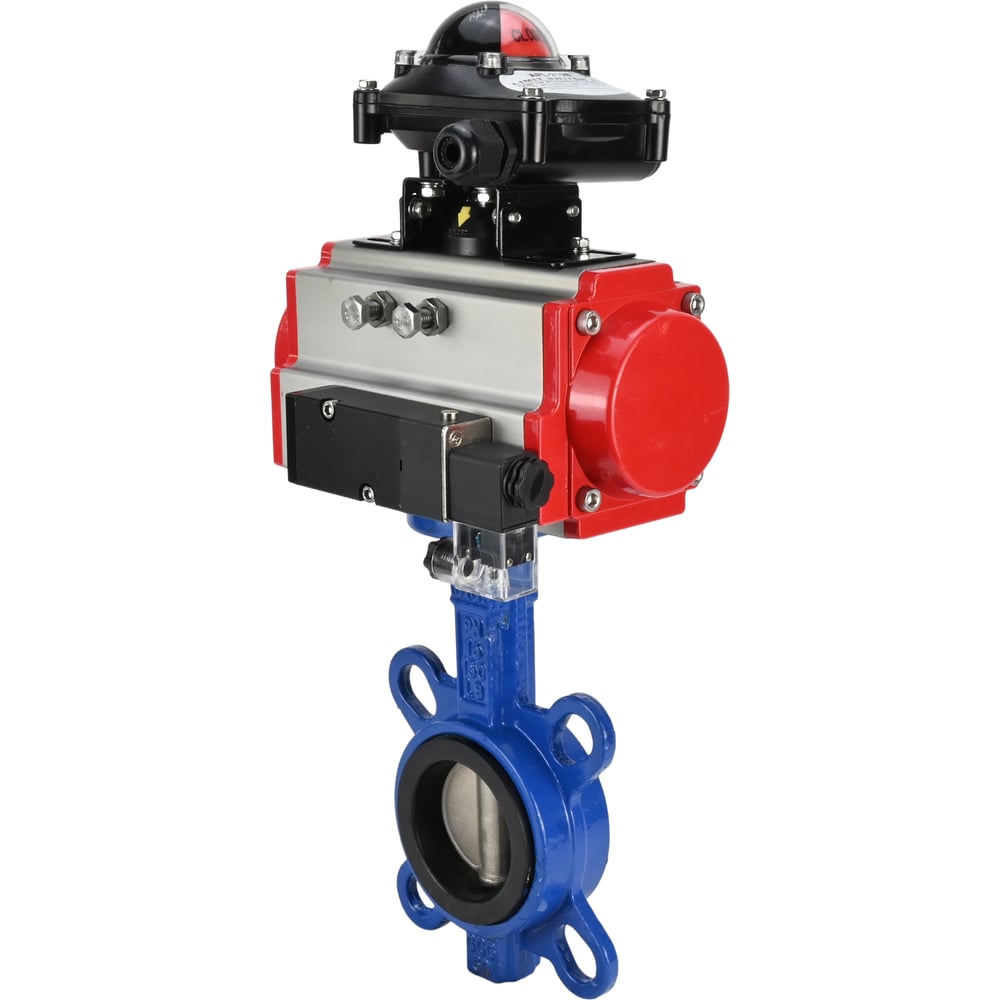 Изображение товара Затвор DN.ru GGG50-316L-EPDM Ду200 Ру16 с пневмоприводом дисковый профессиональный