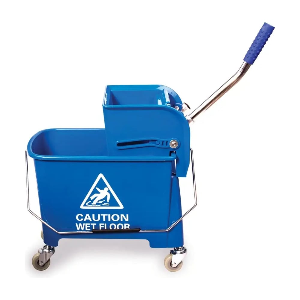 Изображение товара Уборочная тележка Grass 20 л синяя с колесиками и отжимом