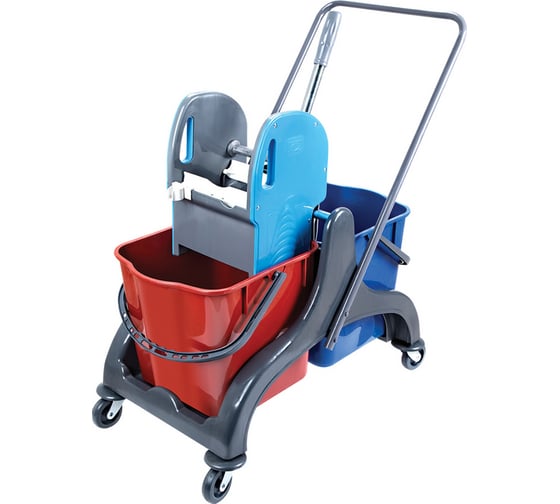 Изображение товара Двухведерная уборочная тележка Grass 2х25л, каркас пластик, отжим IT-0491 пластик IT-0492