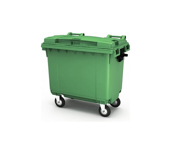 Изображение товара Пластиковый мусорный контейнер Пластик Система 660 л, с крышкой зеленый 25.С19.70