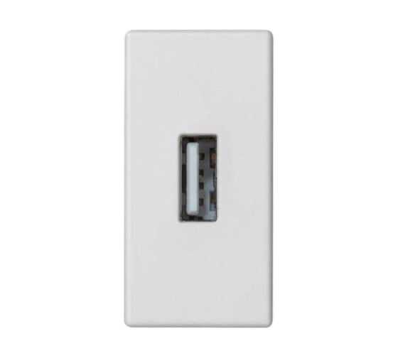 Изображение товара Плата с разъёмом USB 2.0 Simon тип А, 1/2 К45, винтовой зажим, белый K128B-9