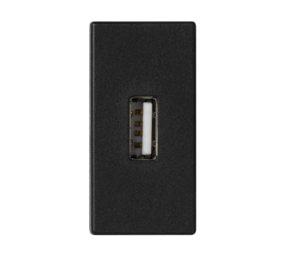 Изображение товара Плата с разъёмом USB 2.0 Simon тип А, 1/2 К45, винтовой зажим, графит K128B-14