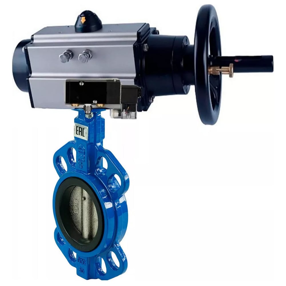 Изображение товара Затвор DN.ru GGG50-316L-NBR Ду125 Ру16 с пневмоприводом