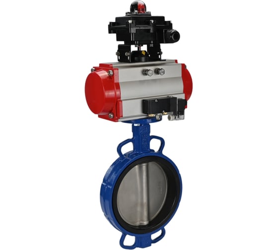 Изображение товара Затвор DN.ru GGG50-GGG40-EPDM Ду100 Ру16 с пневмоприводом, пневмораспределителем, БКВ D050-13774