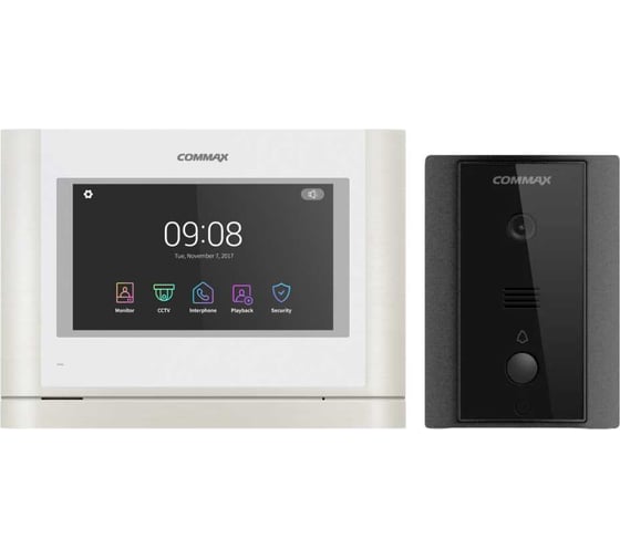 Изображение товара Комплект видеодомофона и вызывной панели COMMAX CDV-70MF(белый)/DRC-4LN