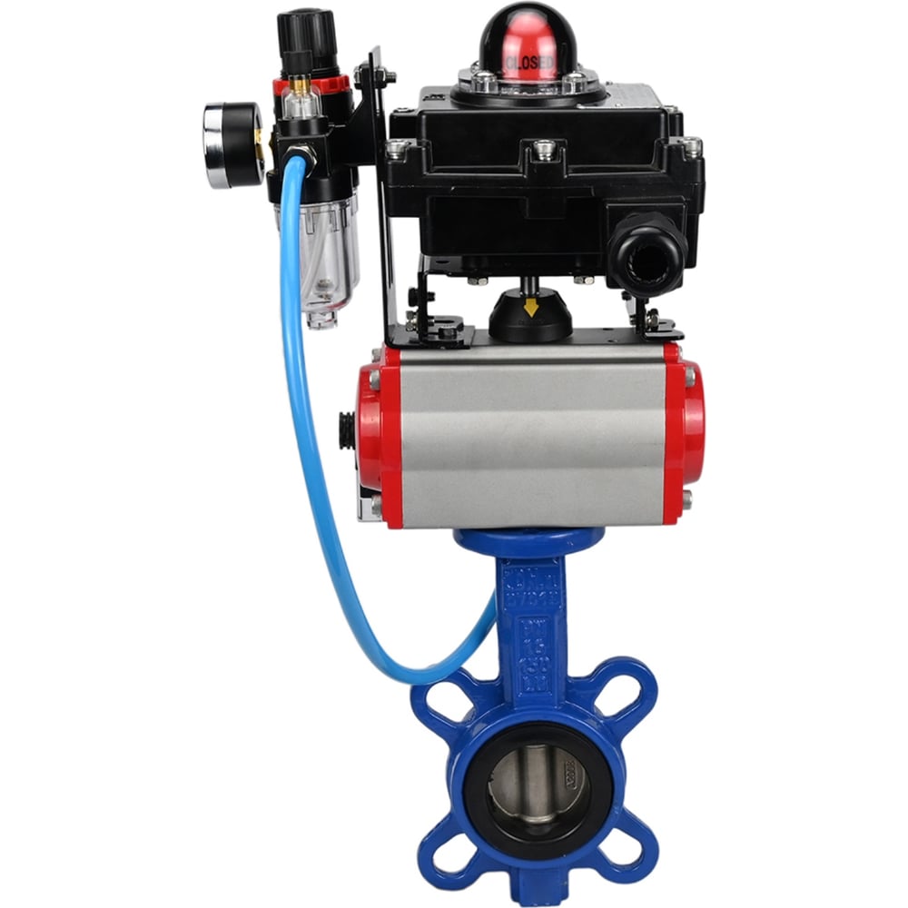 Изображение товара Затвор DN ru GG25 316L NBR Ду80 Ру16 с пневмоприводом дисковый профессиональный