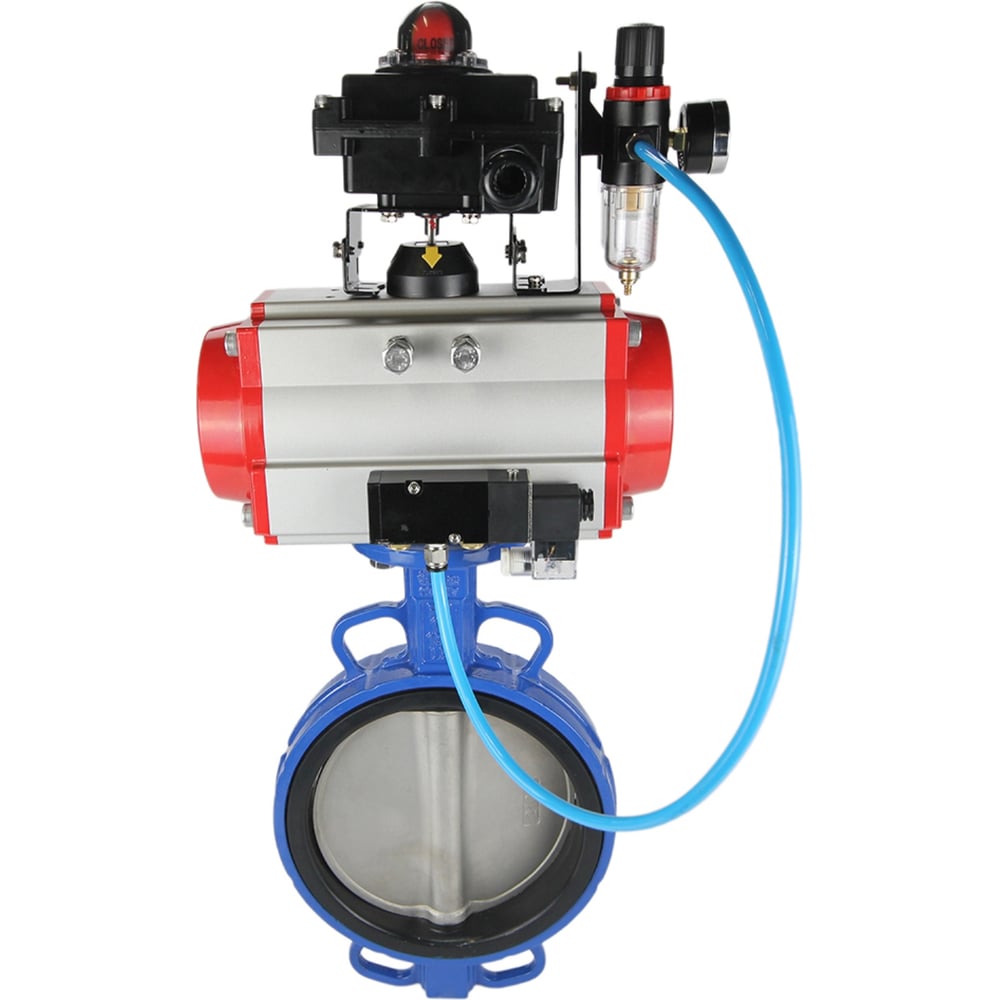 Изображение товара Затвор DN.ru GG25-316L-NBR Ду250 Ру16 с пневмоприводом