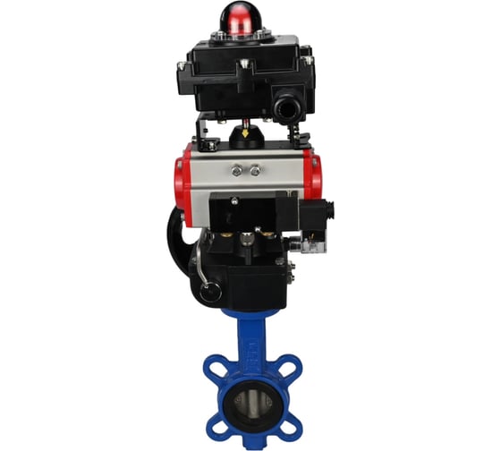 Изображение товара Затвор DN.ru GG25-316L-NBR Ду50 Ру16 с пневмоприводом, пневмораспределителем, БКВ, дублером D050-14552
