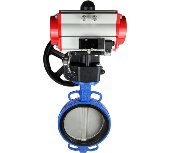 Изображение товара Затвор DN.ru GG25-316L-NBR Ду200 Ру16 с пневмоприводом, пневмораспределителем, дублером D050-10848