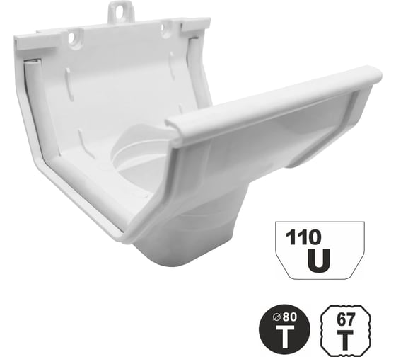 Изображение товара Центральная воронка VN ПВХ, U110x67, белый UOW