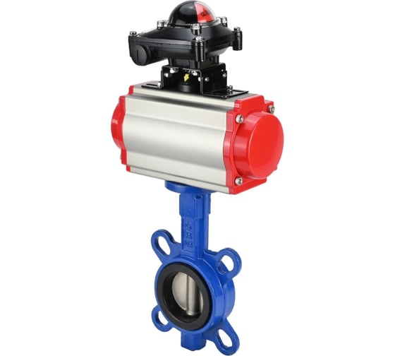 Изображение товара Затвор DN.ru GG25-316L-NBR Ду250 Ру16 с пневмоприводом, пневмораспределителем, БКВ D050-10793