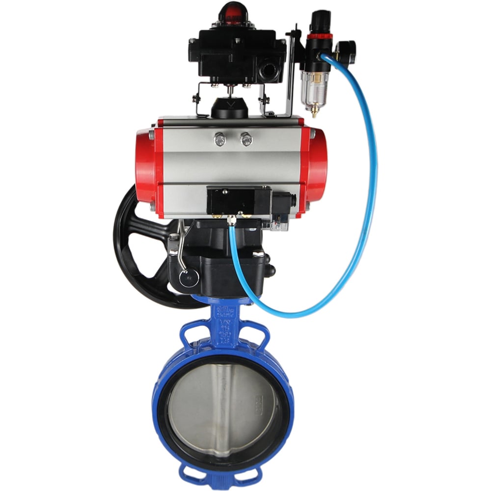 Изображение товара Затвор DN.ru GG25-316L-NBR Ду300 Ру16 с пневмоприводом