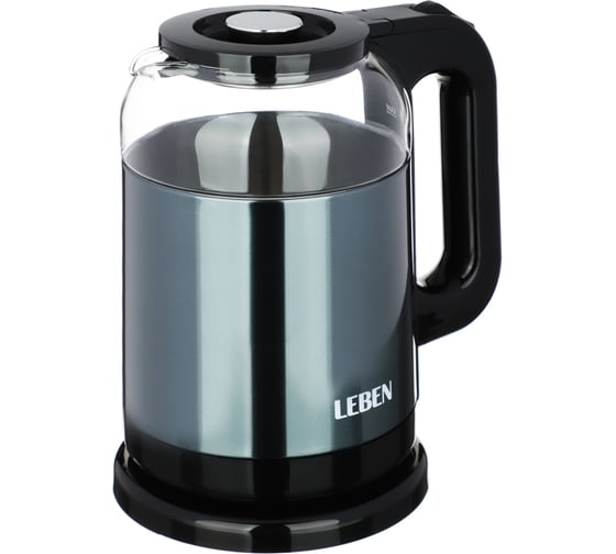 Изображение товара Чайник электрический, 1,8 л, 1800Вт, стекло, пластик, металл, 220-240В Leben 291-108