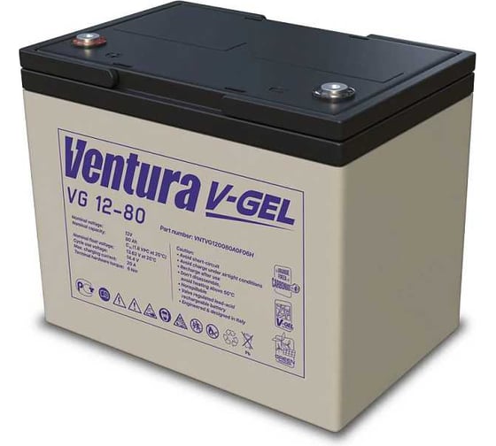 Изображение товара Аккумуляторная батарея 12 В, 80 А*ч Ventura VG 12-80