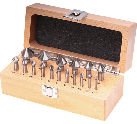 Изображение товара Набор зенковок (17 шт; 4.3-25 мм; HSS-G; 90 градусов) Ruko 102155