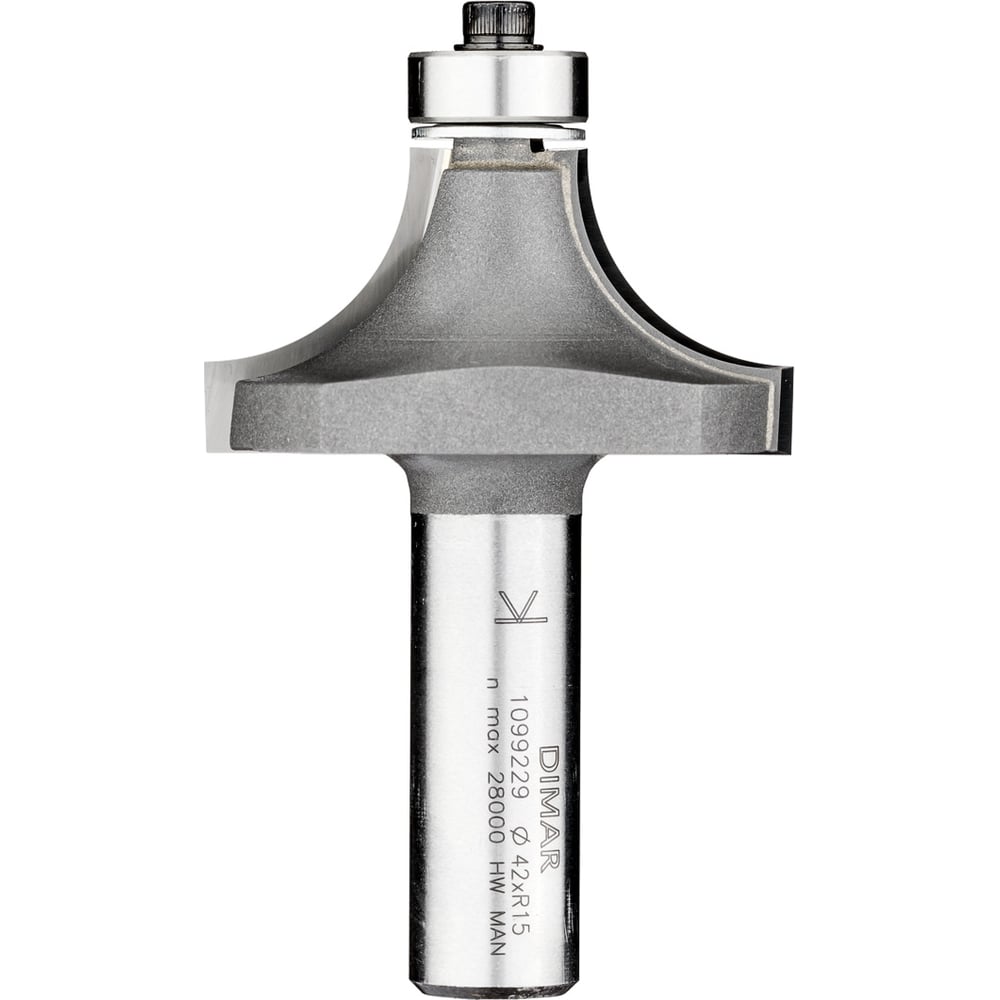 Изображение товара Фреза фаска радиусная R15 с подшипником (42x21.2х70 мм; хвостовик 12 мм) Dimar 1099229