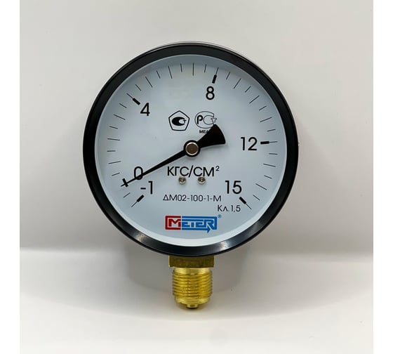 Изображение товара Манометр МЕТЕР ДМ 02-100-1-М Р=-1..15 кгс/см2 М20x1,5 кл.1.5 708