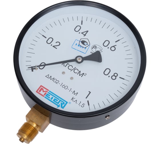 Изображение товара Манометр МЕТЕР ДМ 02-160-1-М Р= 0..1 кгс/см2 М20x1,5 кл.1.5 783