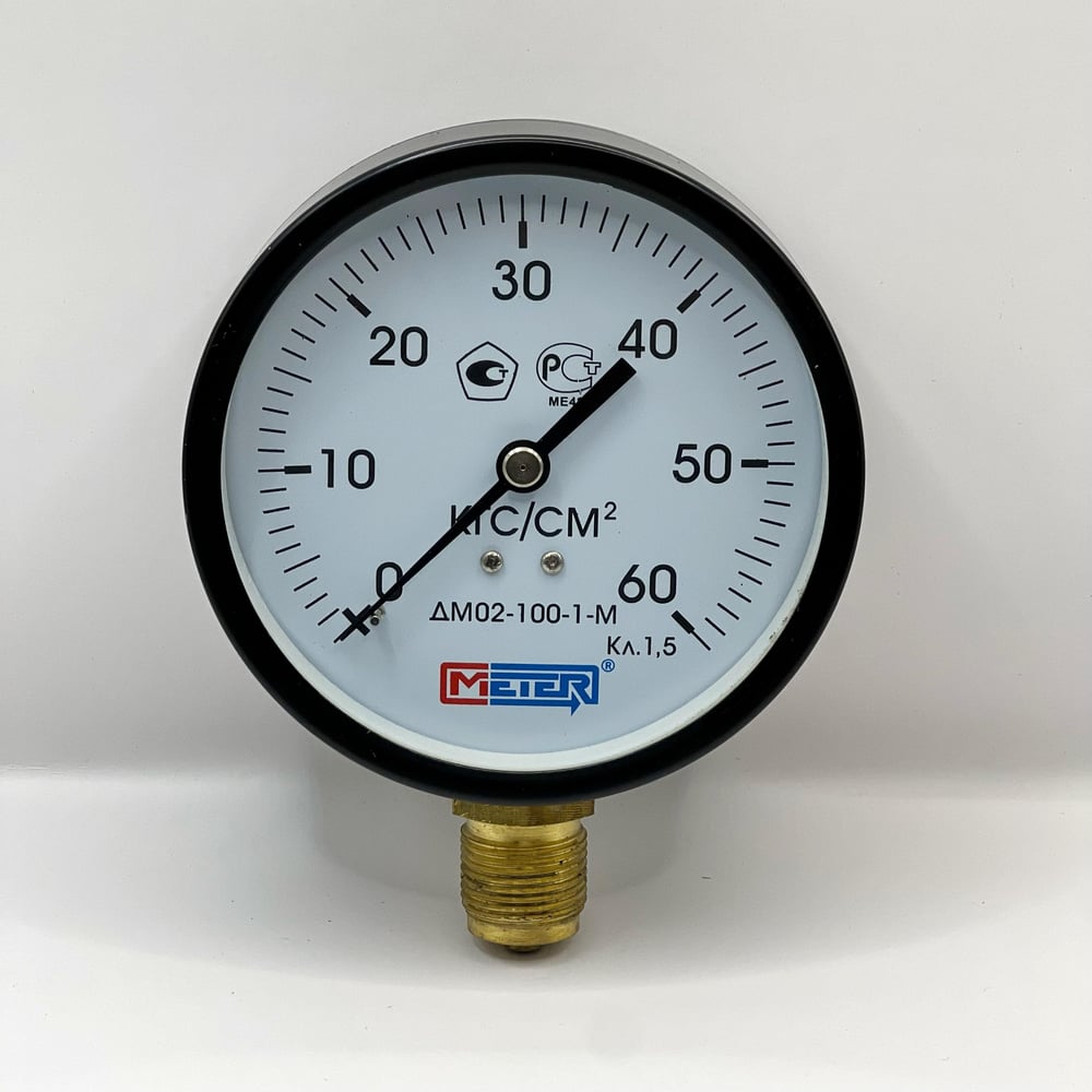 Изображение товара Манометр МЕТЕР ДМ 02-100-1-М 0-60 бар радиальное соединение IP43