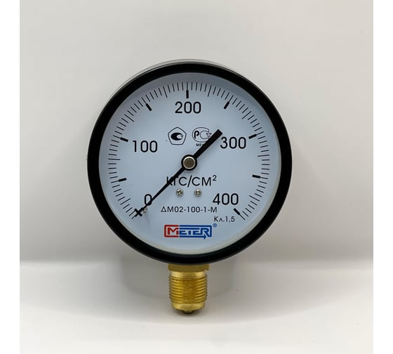 Изображение товара Манометр МЕТЕР ДМ 02-100-1-М Р=0..400 кгс/см2 М20x1,5 кл.1.5 736