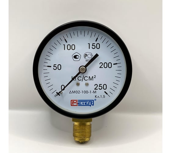 Изображение товара Манометр МЕТЕР ДМ 02-100-1-М Р=0..250 кгс/см2 М20x1,5 кл.1.5 732