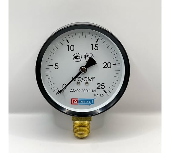 Изображение товара Манометр МЕТЕР ДМ 02-100-1-М Р=0..25 кгс/см2 М20x1,5 кл.1.5 730