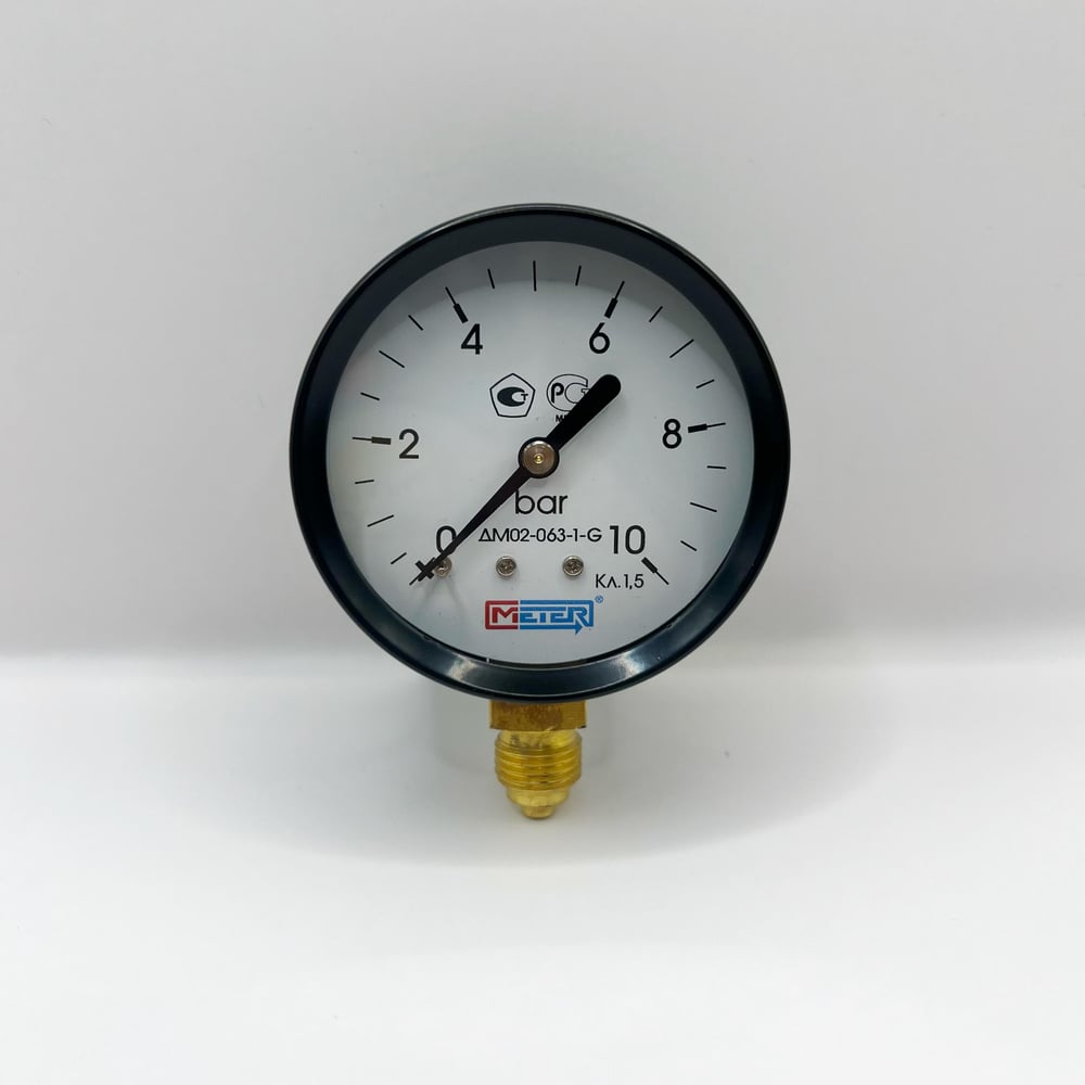 Изображение товара Манометр МЕТЕР ДМ 02-063-1-G Р=0..10 бар G1/4 кл.1.5 623