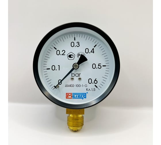 Изображение товара Манометр МЕТЕР ДМ 02-100-1-G Р=0..0,6 бар G1/2 кл.1.5 688