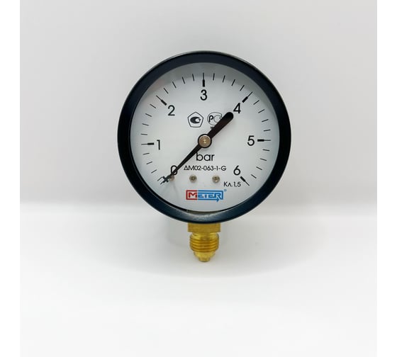 Изображение товара Манометр МЕТЕР ДМ 02-063-1-G Р=0..6 бар G1/4 кл.1,5 634