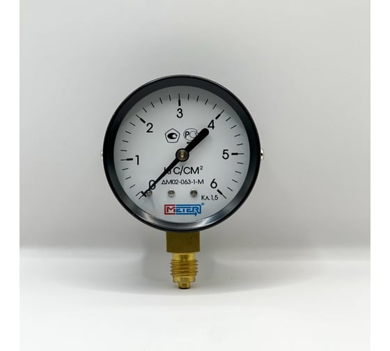 Изображение товара Манометр МЕТЕР ДМ 02-063-1-М, Р=0..6 кгс/см2 М12x1,5 кл.1,5 676