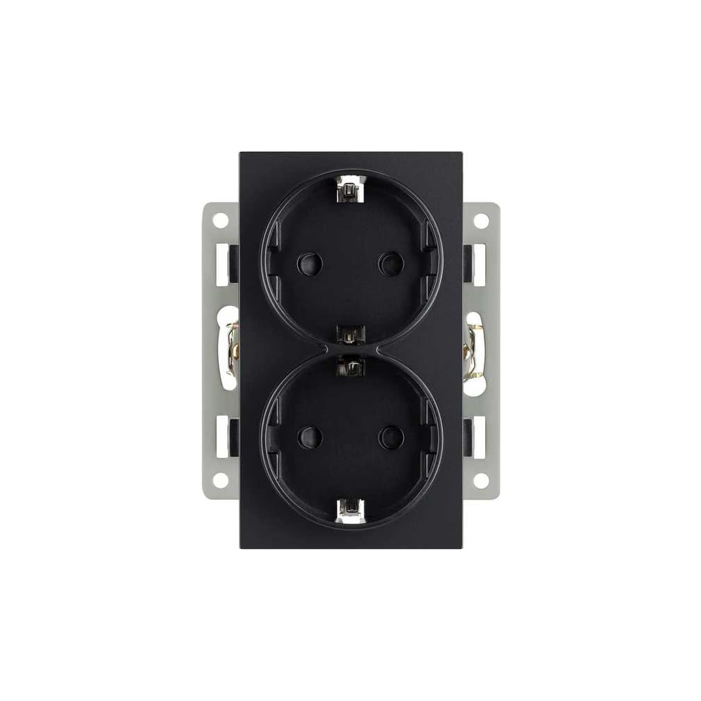Изображение товара Механизм электрической розетки Arlight SCT-MEUD-PL-BK 2 гнезда, IP44, черный