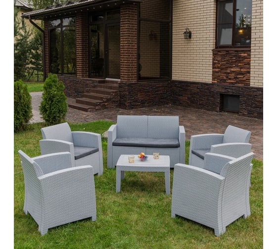Изображение товара Комплект садовой мебели из пластика Royal Family LANA L светло-серый 844-71-71