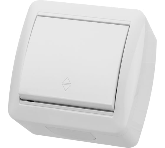 Изображение товара Выключатель на 2 направления накладной одноклавишный, белый IP44 TDM ELECTRIC 10А, серия "Селигер" SQ1818-0011