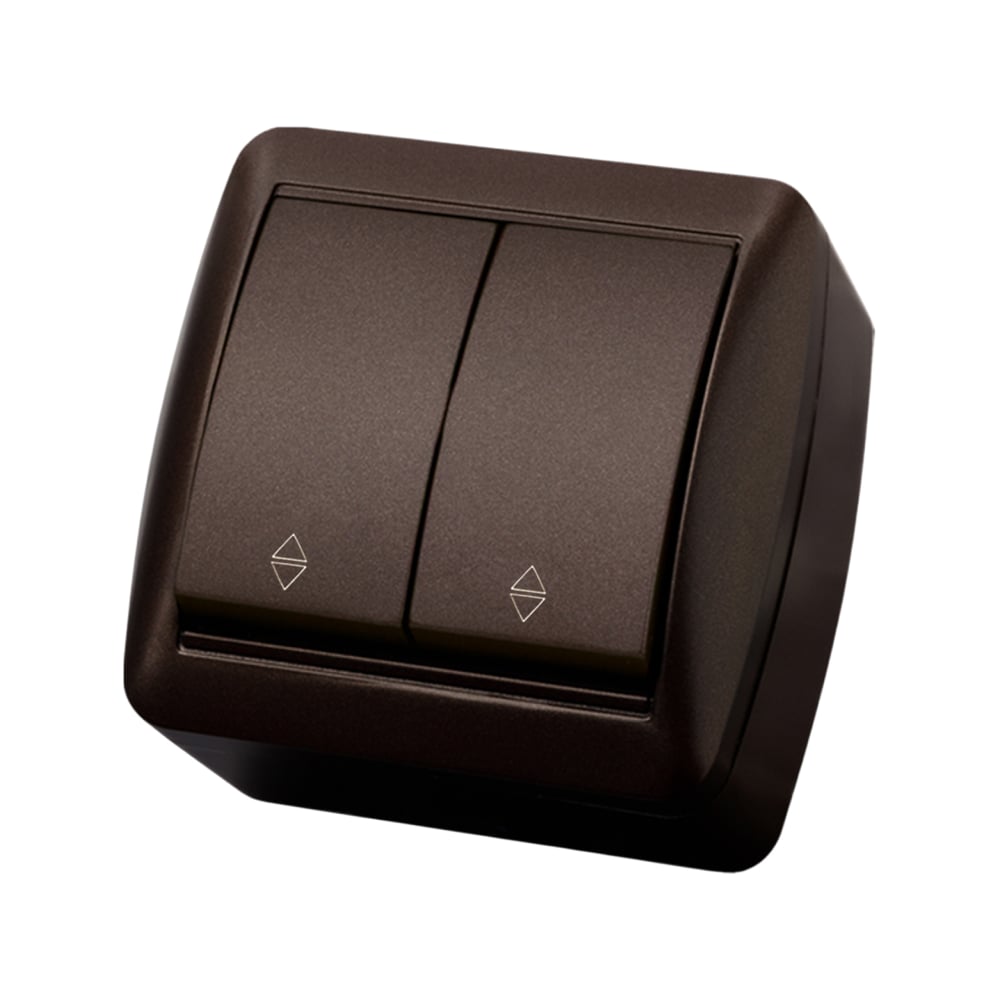 Изображение товара 2-клавишный выключатель 2 направления IP44 10А SQ1818-0212 Селигер коричневый