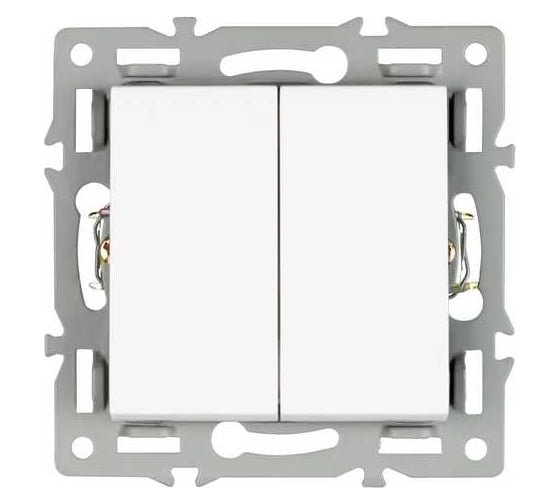 Изображение товара Механизм выключателя двухклавишный проходной Arlight SWT-MKP2-PL-WH 1шт 043727