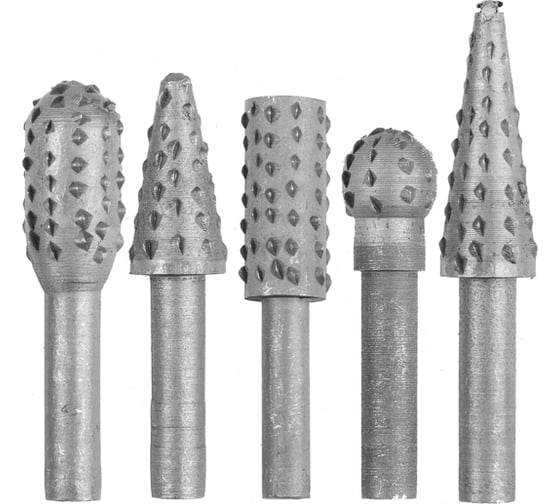 Изображение товара Набор борфрез (шарошек) по дереву, 5 шт KRANZ KR-91-0798